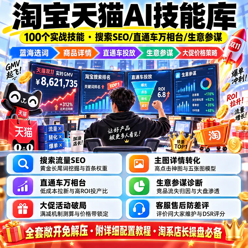 淘宝天猫电商运营 AI 技能库