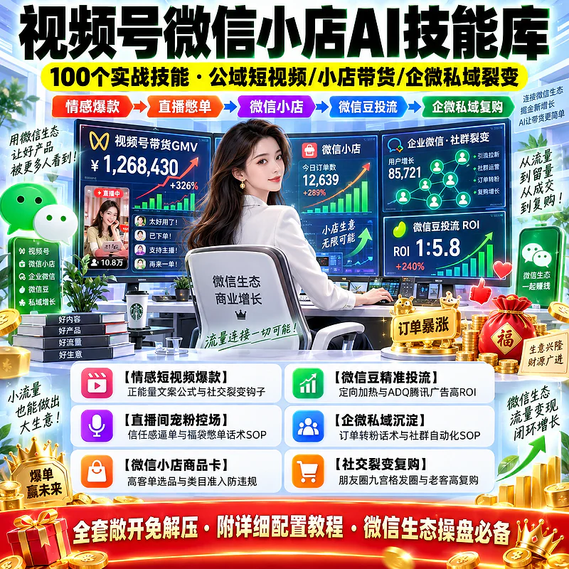 视频号微信小店 AI 技能库